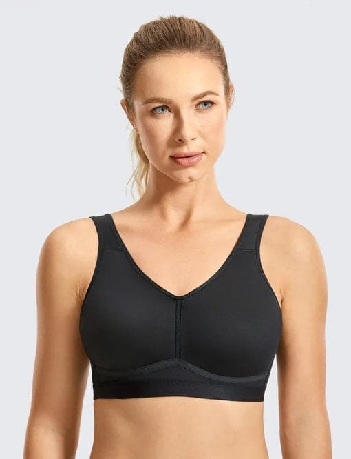 black Medium Impact Exercise Lightweight Women Sport Bra