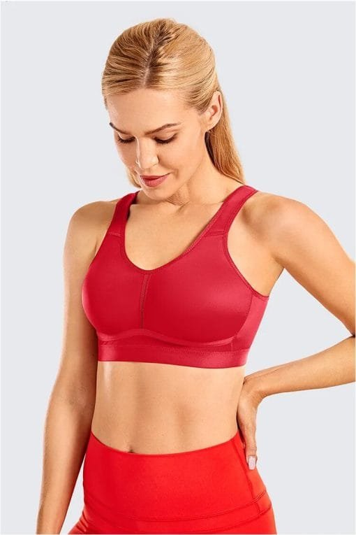 red Medium Impact Exercise Lightweight Women Sport Bra