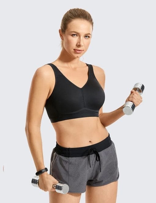 workout in black Medium Impact Exercise Lightweight Women Sport Bra