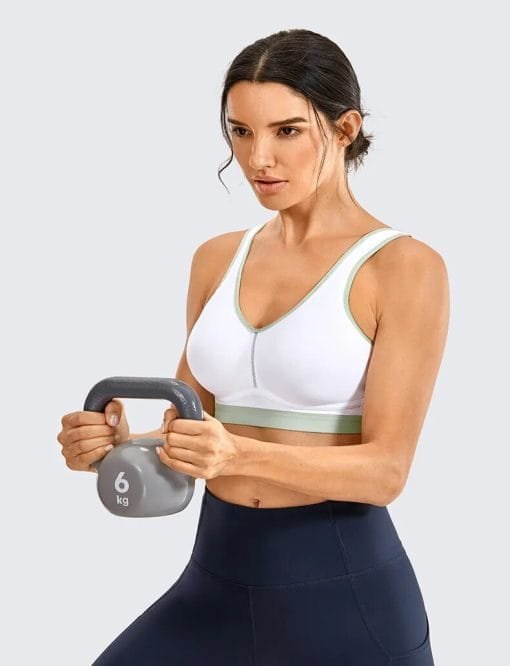 workout in white Medium Impact Exercise Lightweight Women Sport Bra