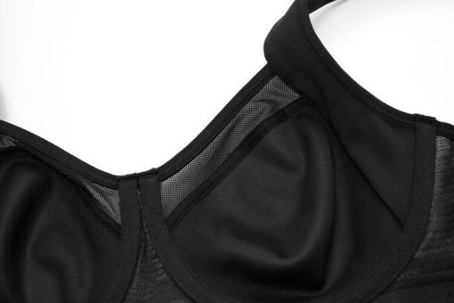 Black - material- inside mesh- Adjustable Straps High Impact Sports Bra with Underwire