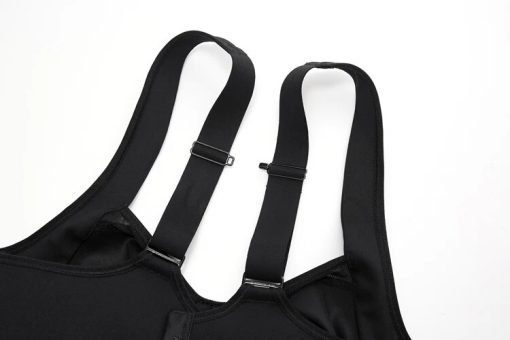 Black - material- straps - Adjustable Straps High Impact Sports Bra with Underwire